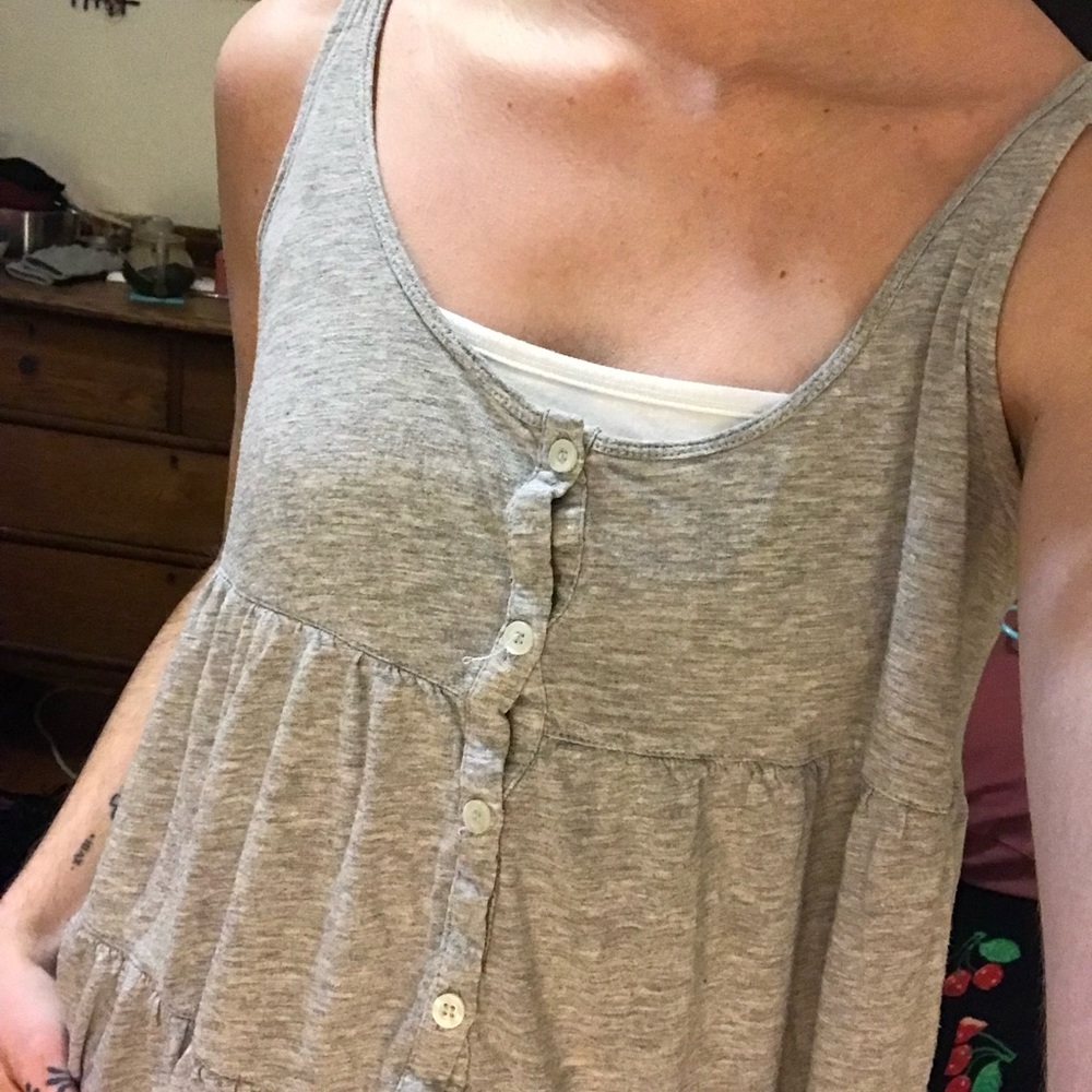Aerie tierd tank top, gray